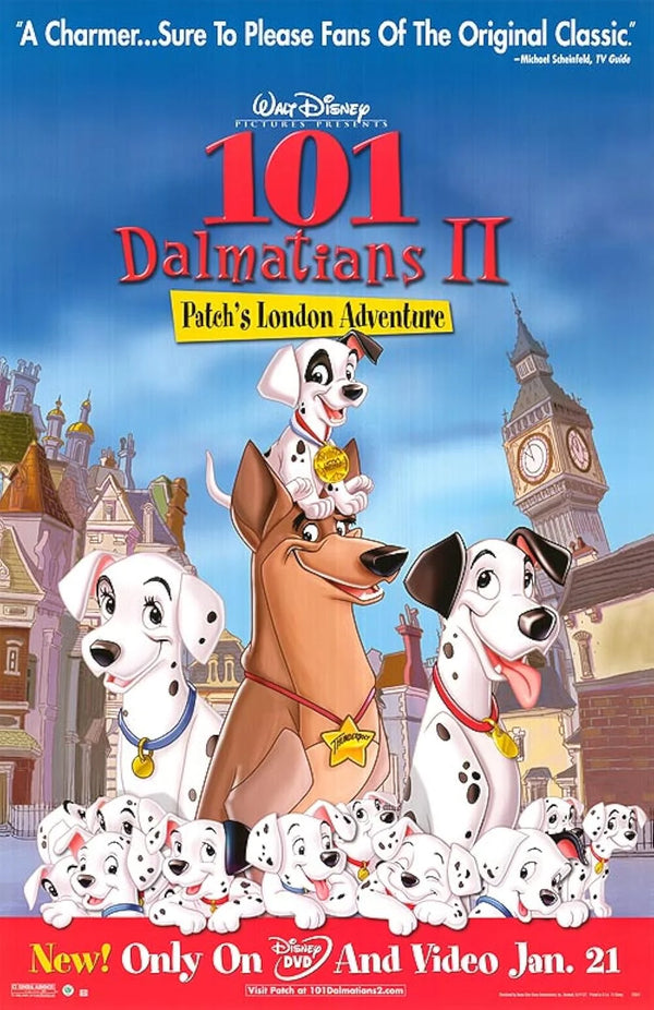 101 Dalmatians II: Patch's London Adventure | Animated Comedy Adventure Movie Poster | Film Wall Art Print