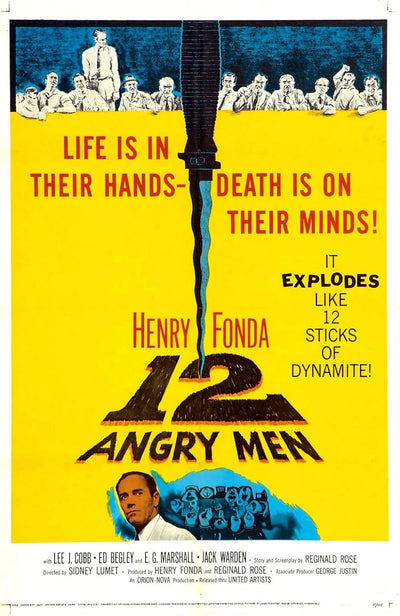 12 Angry Men Movie Poster - Classic 1957 Courtroom Drama Movie Poster | Film Wall Art Print