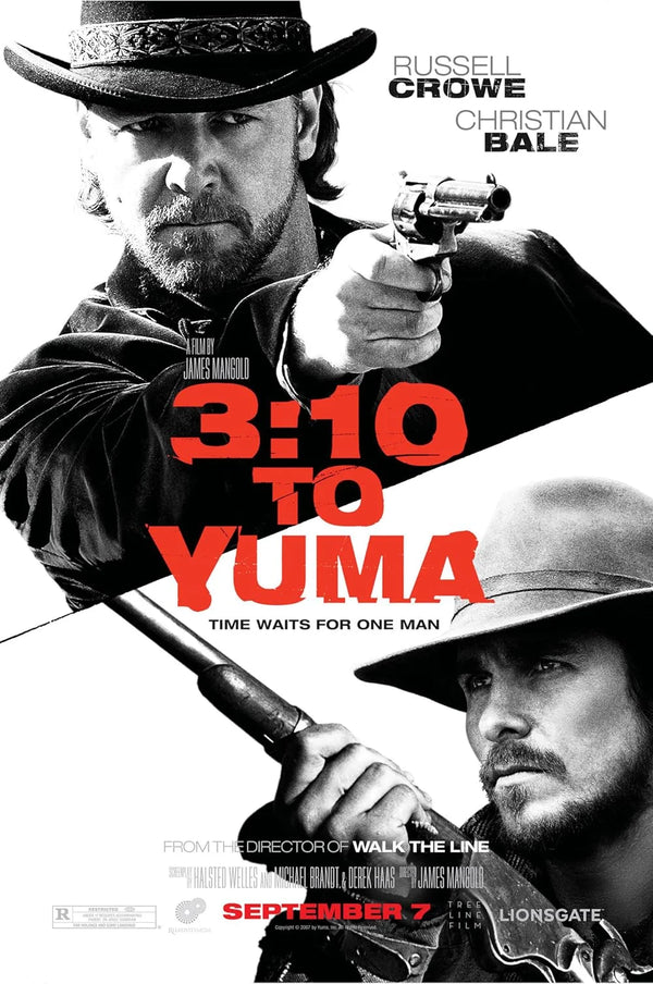 3:10 To Yuma (2007) – Action Crime Drama Western Movie Poster Movie Poster | Film Wall Art Print