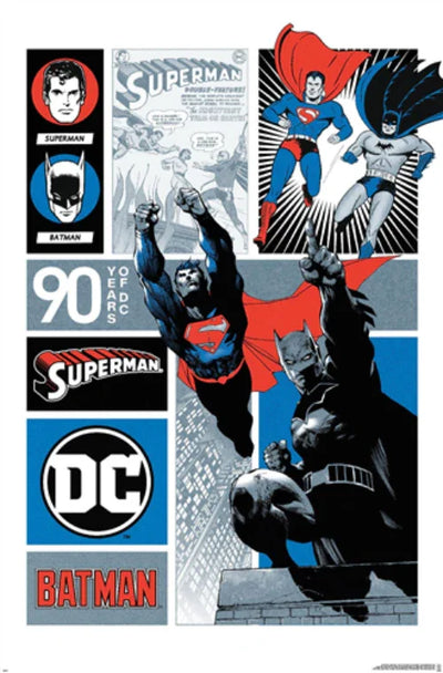 90 Years of DC Comics: Batman & Superman Legacy Movie Poster | Film Wall Art Print