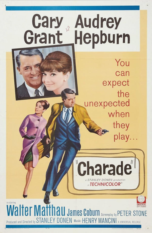 Charade Movie Poster - Classic 1963 Hitchcockian Thriller Movie Poster | Film Wall Art Print