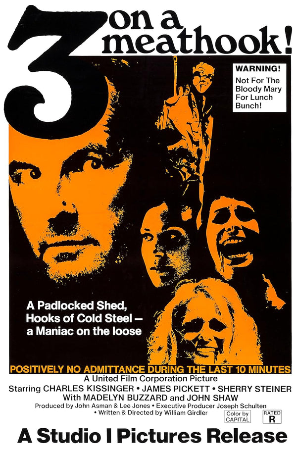 Three on a Meathook (1972) Crime Horror Movie Poster Movie Poster | Film Wall Art Print