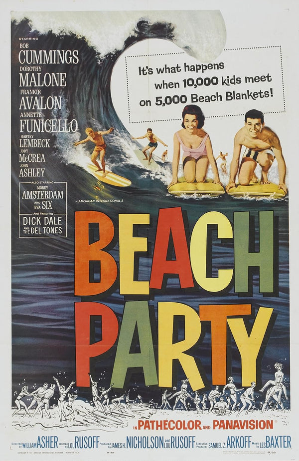 Beach Party Movie Poster - Classic 1960s Surf Film Art Movie Poster | Film Wall Art Print