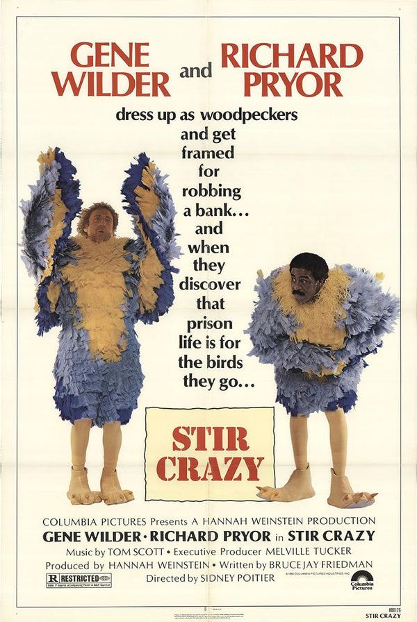 Stir Crazy (1980) - Hilarious Comedy Crime Classic Movie Poster | Film Wall Art Print