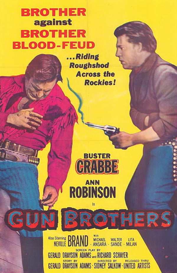 Gun Brothers (1956) - Classic Drama Western Movie Poster Movie Poster | Film Wall Art Print