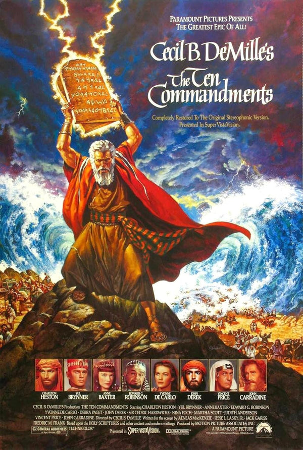 Ten Commandments (1956) - Epic Adventure Drama Movie Movie Poster | Film Wall Art Print
