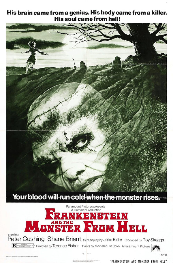 Frankenstein and the Monster from Hell (1974) - Horror Sci-Fi Movie Poster Movie Poster | Film Wall Art Print