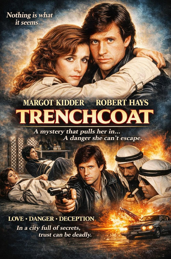 Trenchcoat (1983) - Hilarious Mystery Thriller Movie Poster Movie Poster | Film Wall Art Print
