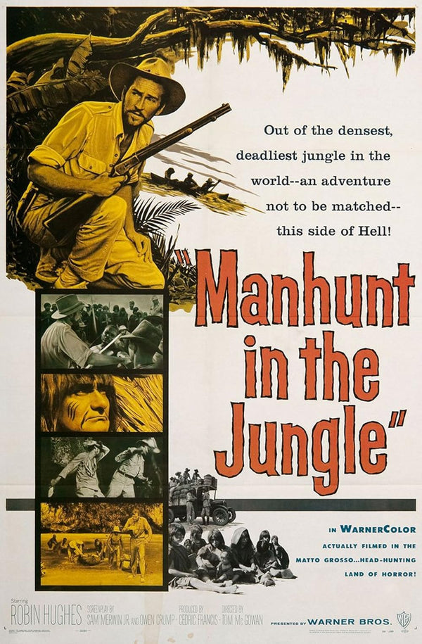 Manhunt in the Jungle (1958) – Action Adventure Classic Movie Poster | Film Wall Art Print