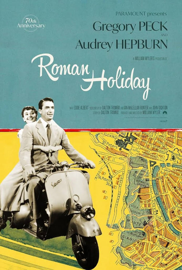 Roman Holiday Movie Poster - Audrey Hepburn Classic Film Art Movie Poster | Film Wall Art Print