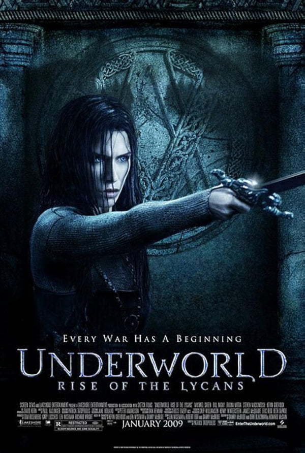 Underworld: Rise of the Lycans (2009) - Action Fantasy Thriller Movie Poster Movie Poster | Film Wall Art Print