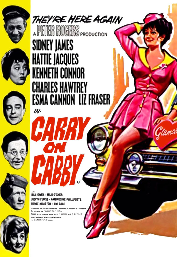 Carry on Cabby (1963) - Classic Adventure Comedy Romance Film Movie Poster | Film Wall Art Print