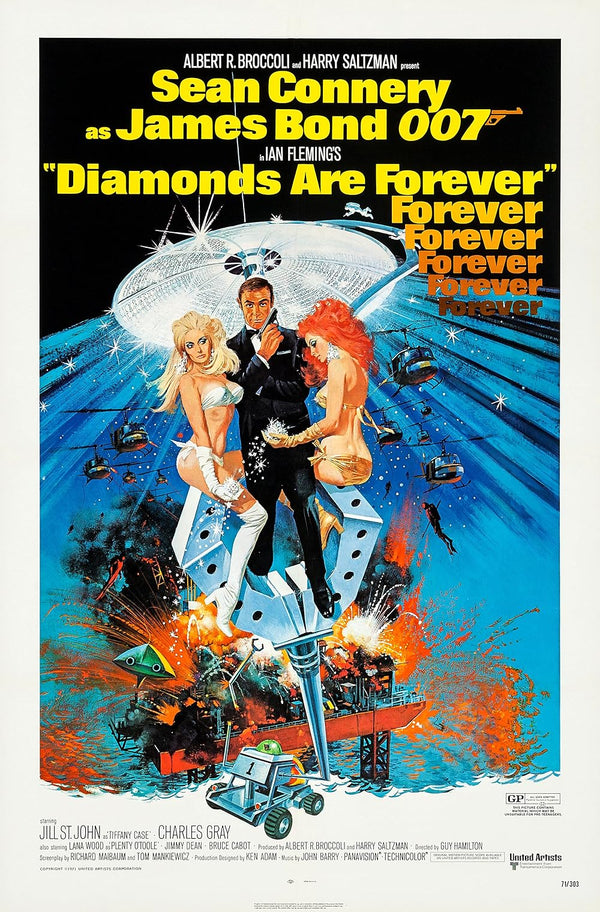 Diamonds Are Forever Movie Poster - James Bond Classic Movie Poster | Film Wall Art Print