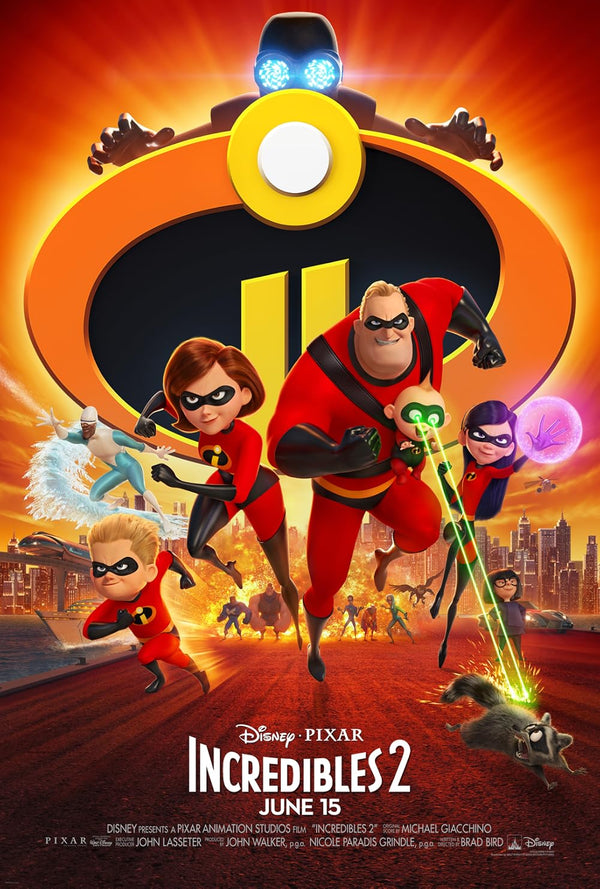 Incredibles 2 Movie Poster - Official Pixar Animation Art Movie Poster | Film Wall Art Print