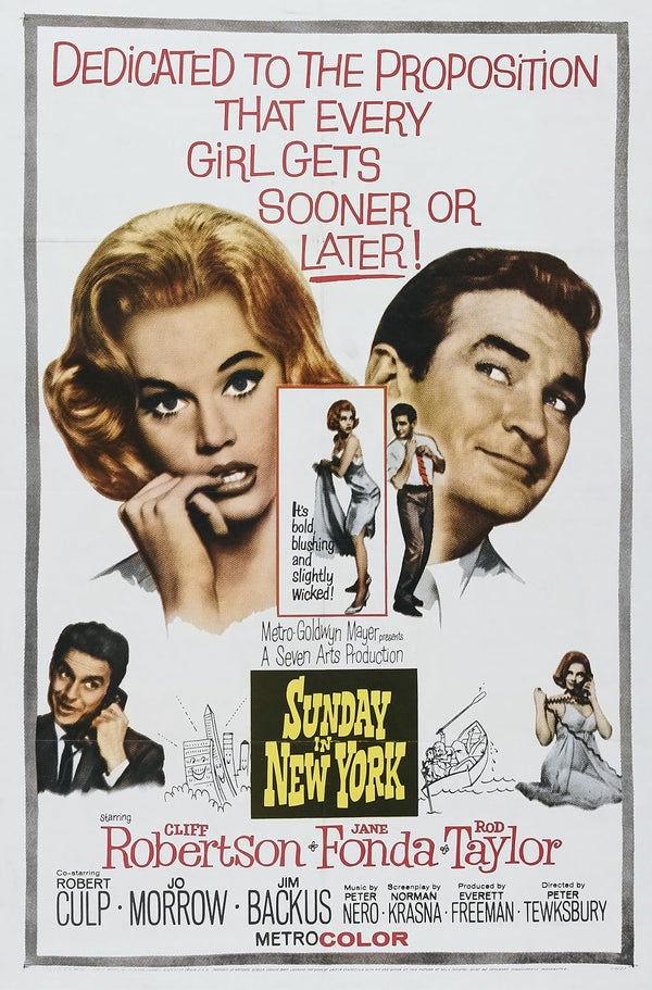 Sunday In New York (1963) – Romantic Comedy Classic Movie Poster Movie Poster | Film Wall Art Print