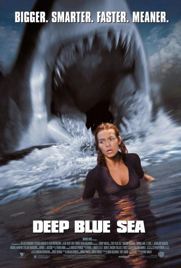 Deep Blue Sea (1999) - Action Sci-Fi Adventure Poster Movie Poster | Film Wall Art Print