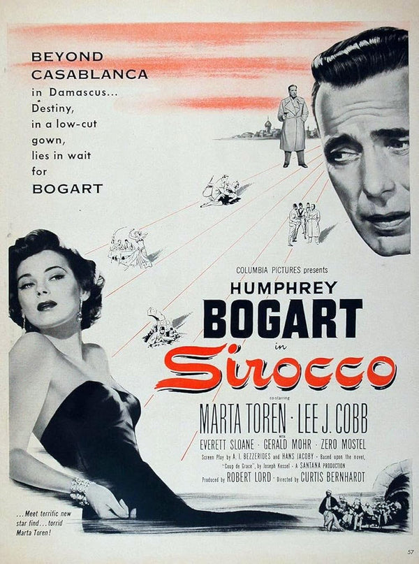 Sirocco (1951) - Classic Action, Drama, Film-Noir Poster Movie Poster | Film Wall Art Print