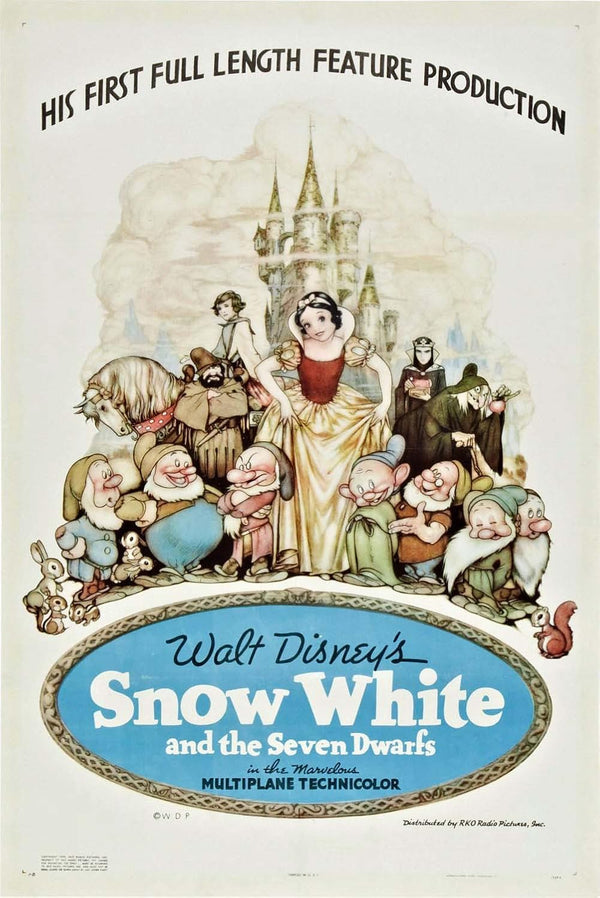 Snow White and the Seven Dwarfs (1937) - Animated Adventure Family Film Movie Poster | Film Wall Art Print