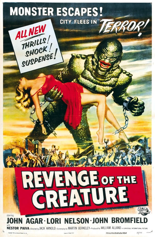 Revenge of the Creature (1955) - Classic Horror Sci-Fi Poster Movie Poster | Film Wall Art Print