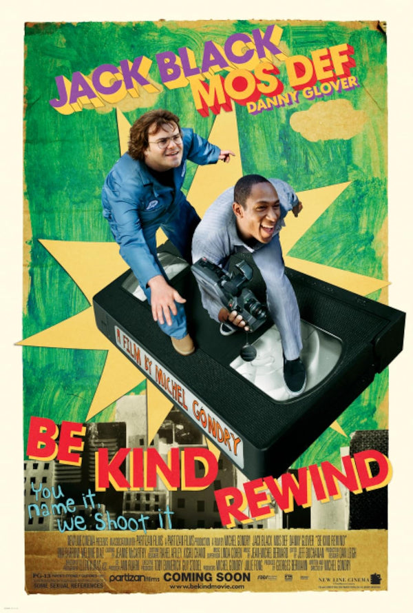 Be Kind Rewind (2008) - Nostalgic Comedy Film | Watch Online Movie Poster | Film Wall Art Print