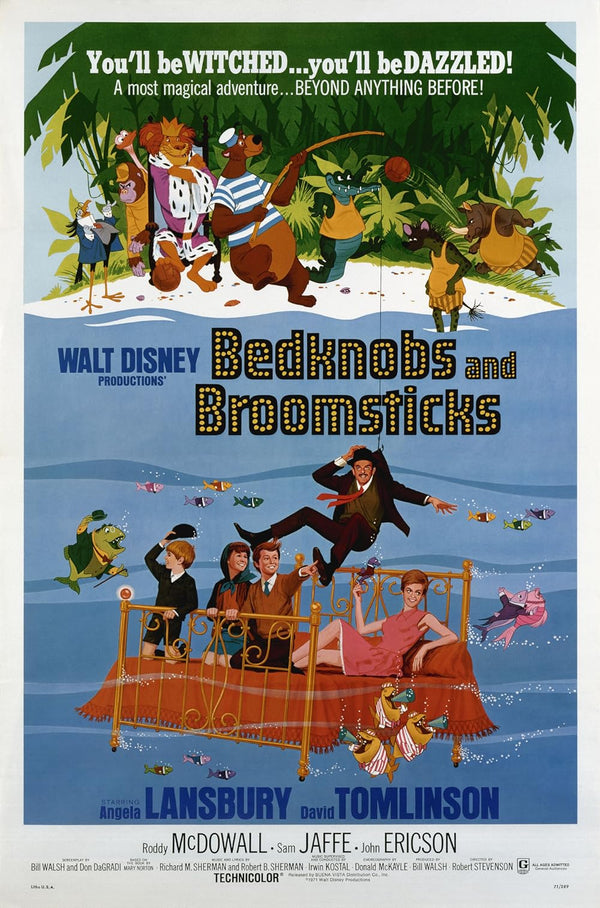 Bedknobs and Broomsticks (1971) – Enchanting Animation Adventure Movie Poster Movie Poster | Film Wall Art Print