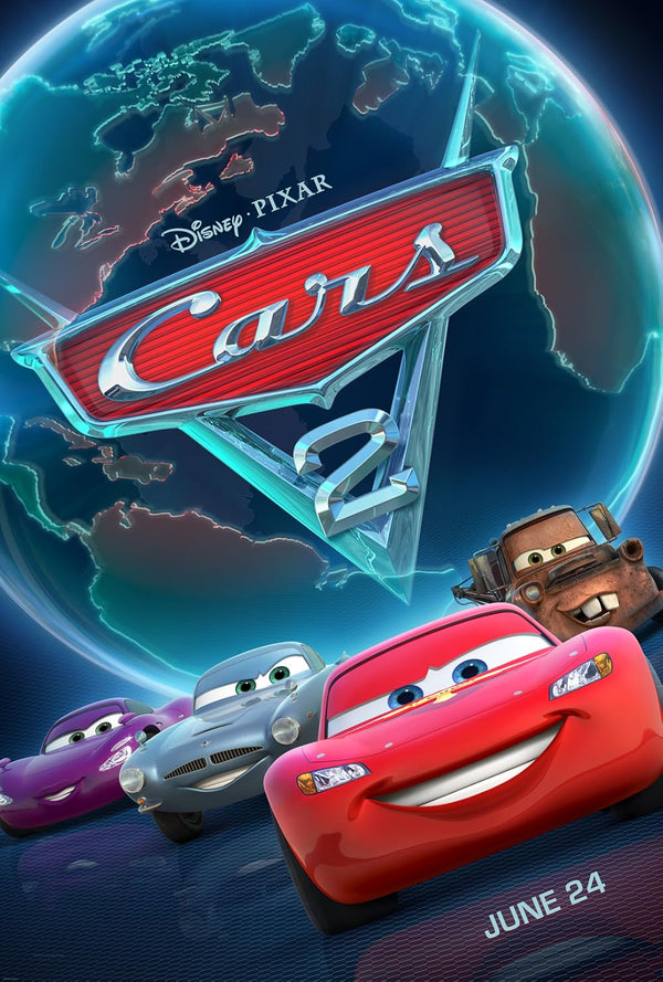 Cars 2 Movie Poster - Official Disney Pixar Artwork Movie Poster | Film Wall Art Print