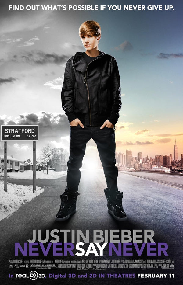 Justin Bieber: Never Say Never Movie Poster - Official Film Art Movie Poster | Film Wall Art Print