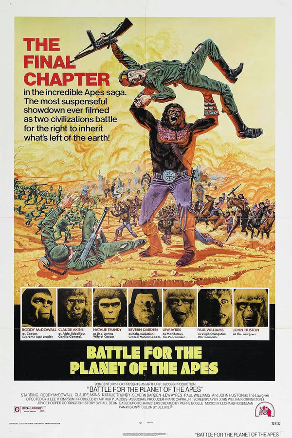 Battle for the Planet of the Apes (1973) – Action Sci-Fi Classic Movie Poster | Film Wall Art Print
