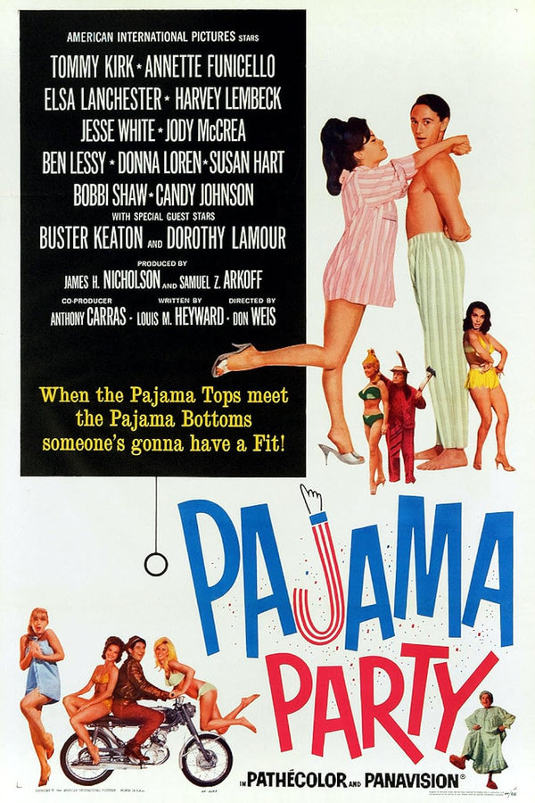 Pajama Party (1964) - Hilarious Musical Romance Comedy Movie Poster | Film Wall Art Print