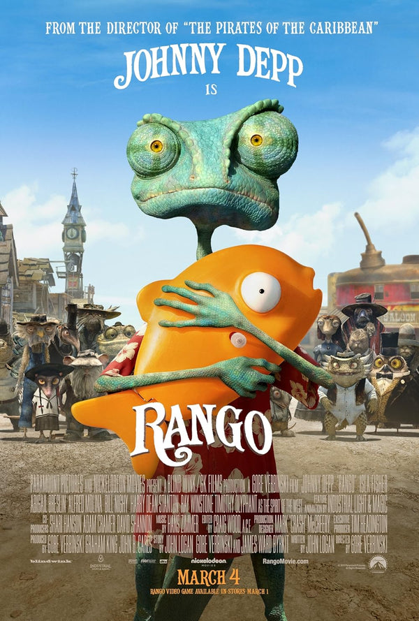 Rango Movie Poster - Animated Western Adventure Film Movie Poster | Film Wall Art Print