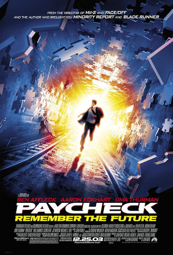 Paycheck (2003) Movie Poster – Action, Mystery, Sci-Fi Thriller Movie Poster | Film Wall Art Print