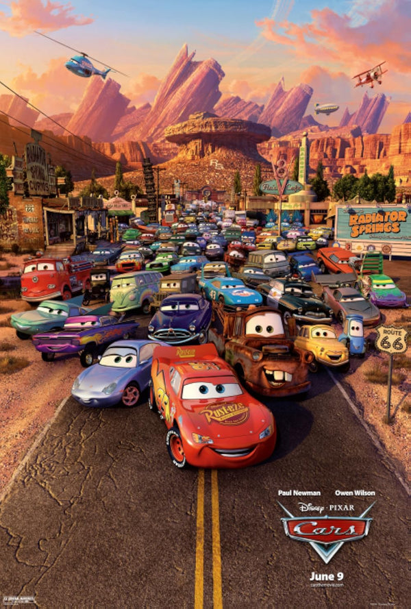 Cars Movie Poster - Pixar Animated Film Art Print Movie Poster | Film Wall Art Print