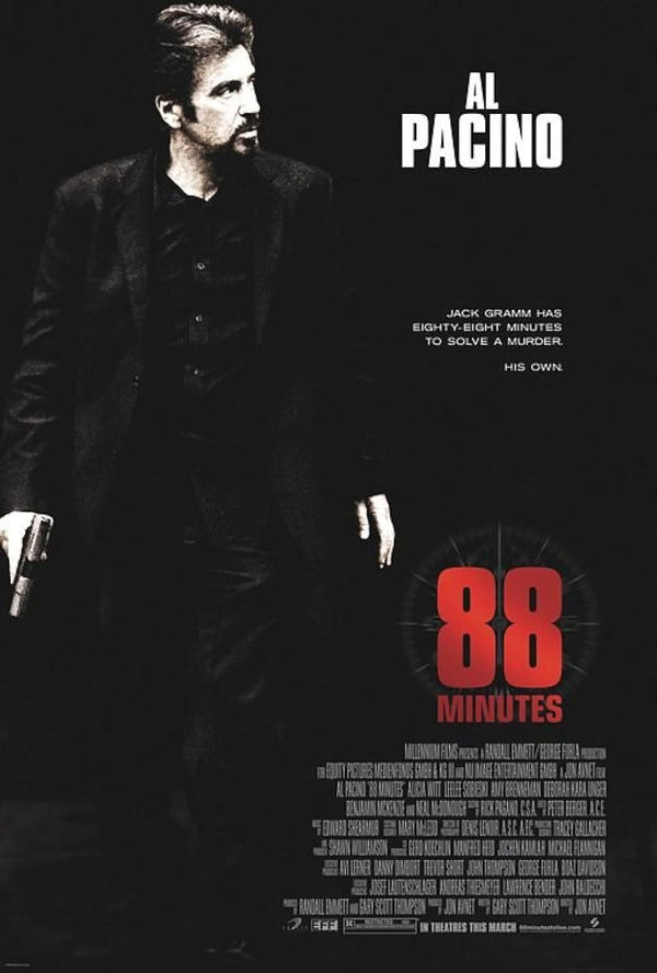 88 Minutes (2007) – Thrilling Crime Drama Mystery Thriller Movie Poster | Film Wall Art Print