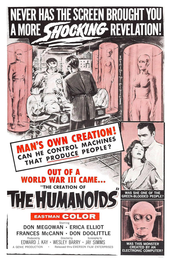 Creation of the Humanoids (1962) Classic Drama, Horror, Mystery Movie Poster | Film Wall Art Print
