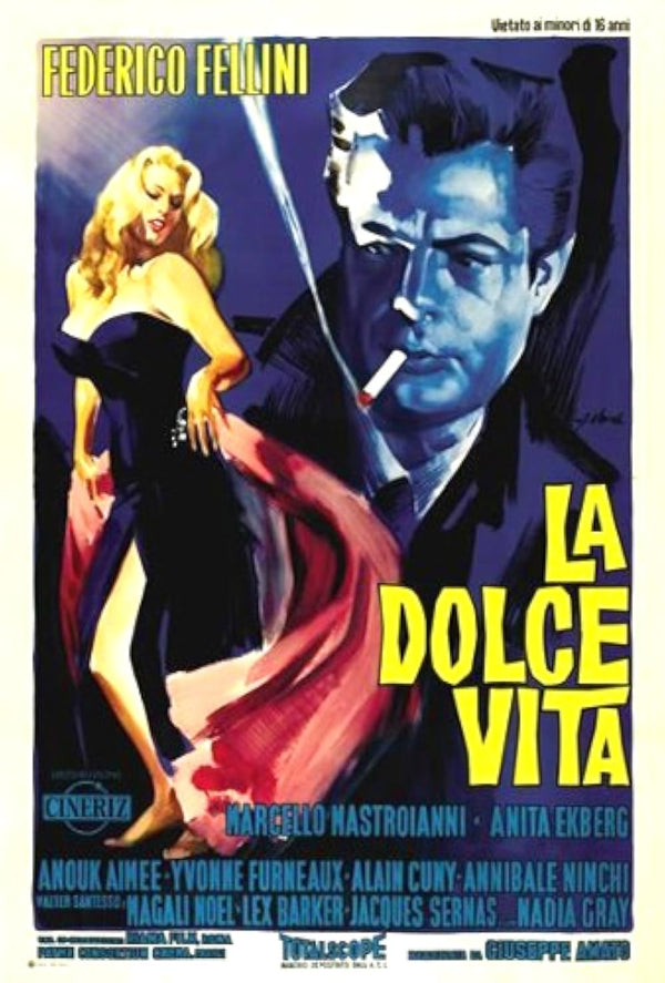 La Dolce Vita Movie Poster - Federico Fellini Classic Film Art Movie Poster | Film Wall Art Print