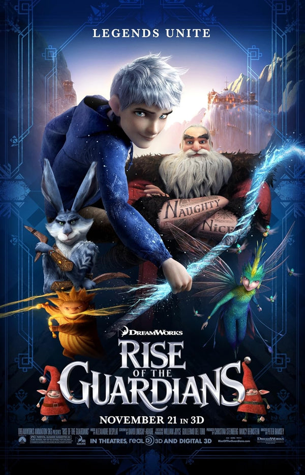 Rise of the Guardians (2012) - Animated Action Adventure Movie Poster Movie Poster | Film Wall Art Print