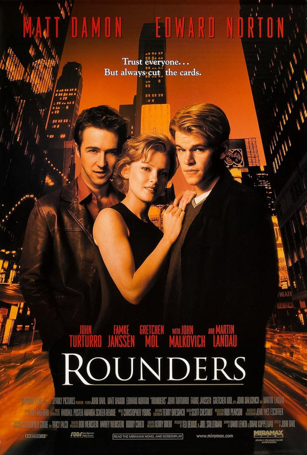 Rounders Movie Poster - Classic Poker Drama with Matt Damon Movie Poster | Film Wall Art Print