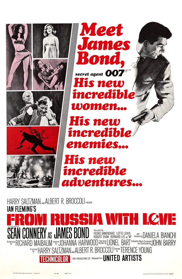 James Bond: From Russia With Love (1963) – Italian Action Thriller Movie Poster | Film Wall Art Print