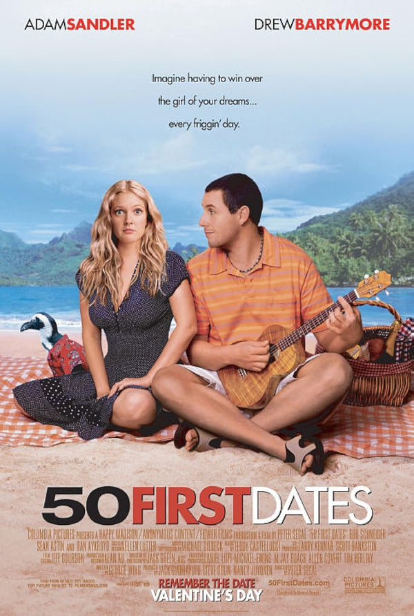 50 First Dates (2004) - Comedy, Drama, Romance Movie Poster Movie Poster | Film Wall Art Print