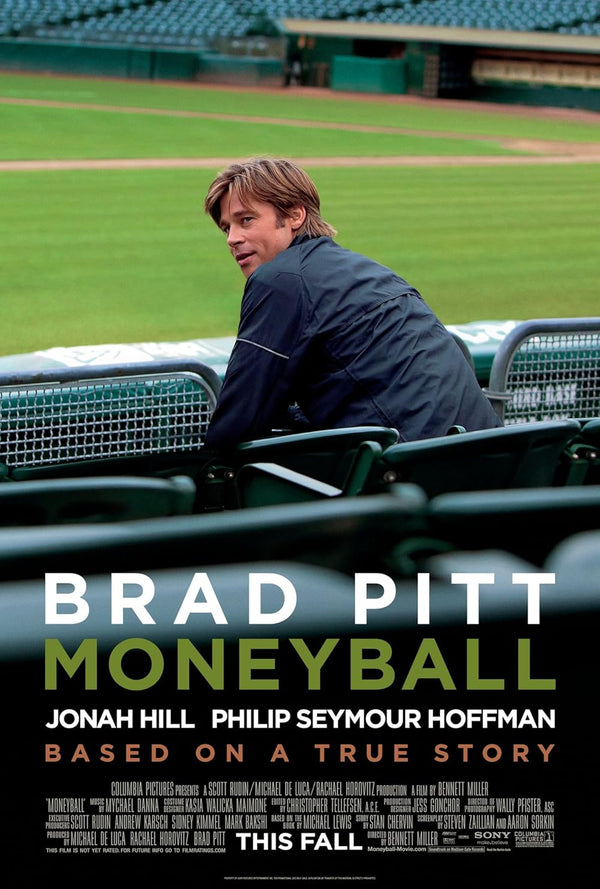 Moneyball Movie Poster | Baseball Drama Starring Brad Pitt Movie Poster | Film Wall Art Print