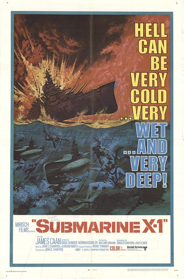 Submarine X-1 (1968) - Action War Drama Movie Poster Movie Poster | Film Wall Art Print