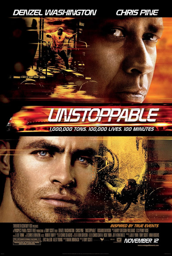Unstoppable (2010) - High-Stakes Rail Disaster Action Thriller Movie Poster | Film Wall Art Print