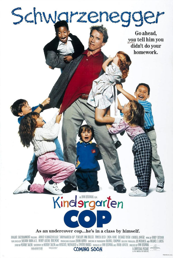Kindergarten Cop Movie Poster - Arnold Schwarzenegger Classic Movie Poster | Film Wall Art Print