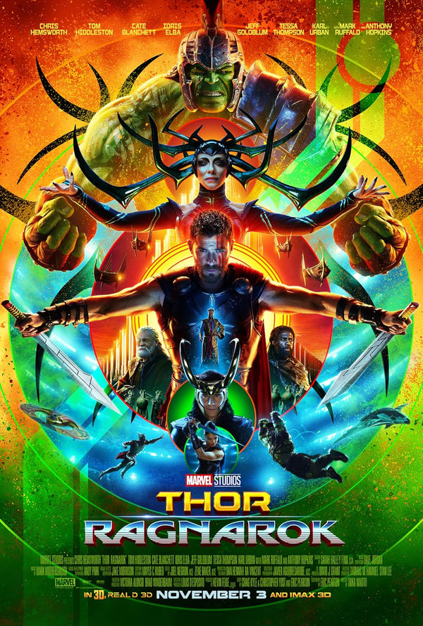 Thor: Ragnarok (2017) - Action-Packed Marvel Movie with Chris Hemsworth Movie Poster | Film Wall Art Print