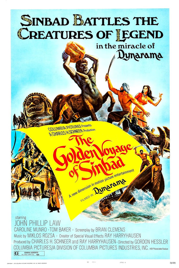 Golden Voyage of Sinbad (1973) – Action Adventure Fantasy Poster Movie Poster | Film Wall Art Print