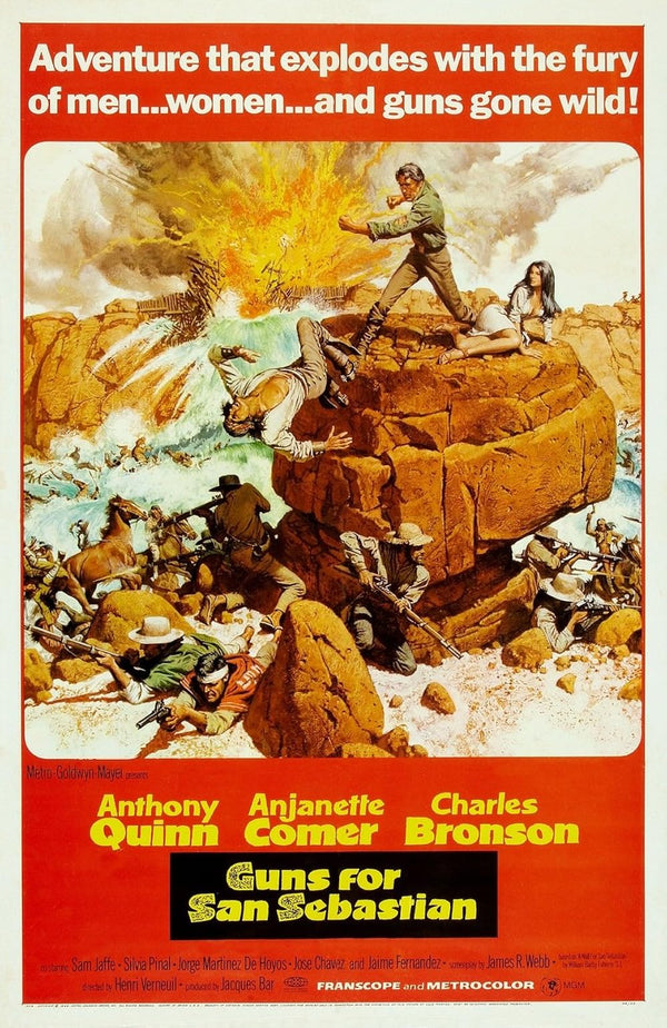 Guns for San Sebastian (1968) – Action Adventure Drama Movie Poster Movie Poster | Film Wall Art Print