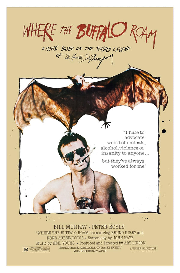 Where The Buffalo Roam (1980) | Biography Comedy Movie Poster Movie Poster | Film Wall Art Print