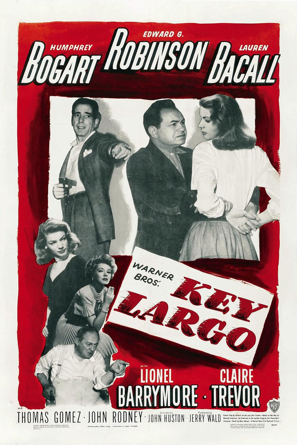 Key Largo Movie Poster - Classic Film Noir with Bogart & Bacall Movie Poster | Film Wall Art Print