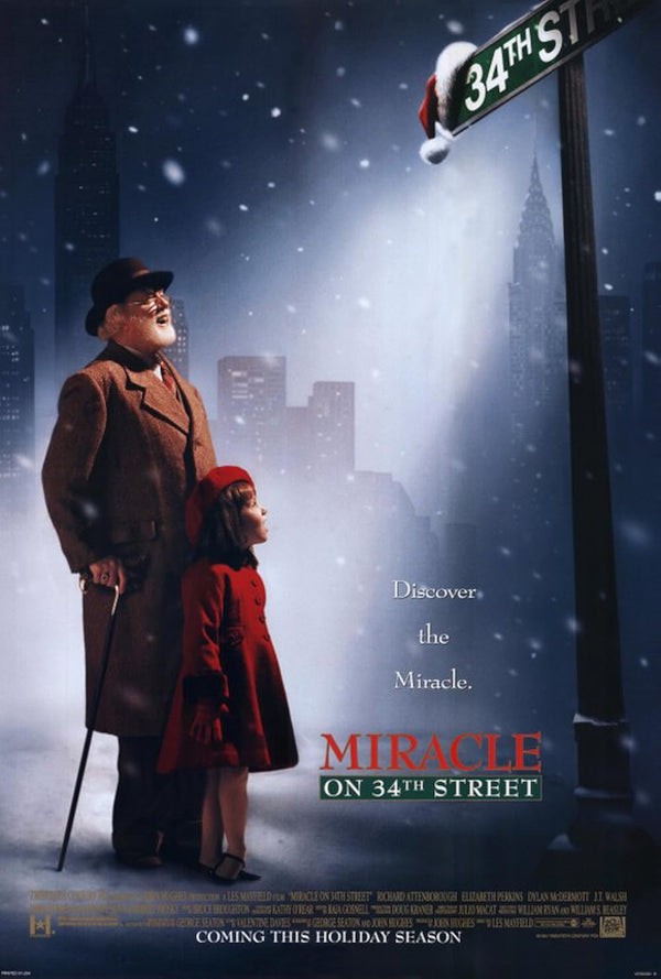 Miracle on 34th Street (1994) - Heartwarming Family Drama & Fantasy Classic Movie Poster | Film Wall Art Print