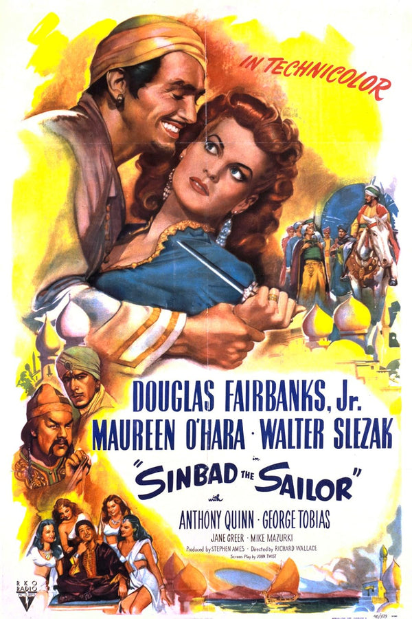 Sinbad the Sailor (1947) – Adventure Family Fantasy Movie Poster Movie Poster | Film Wall Art Print